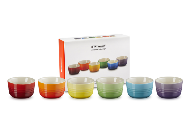 Stoneware Rainbow Set of 6 Mini Ramekins image number 1